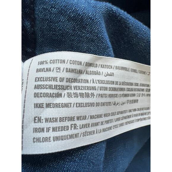 Abercrombie & Fitch Shirt Dress Womens Large Blue Chambray Lightweight Casual - Picture 4 of 10